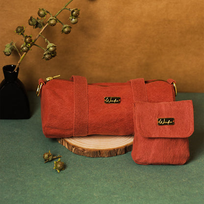 Earthy Reds Mini Duffel and Micro Coin Purse Gift Set